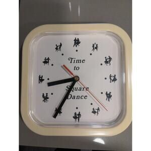 Vintage 1970s Time To Square Dance Novelty Clock Collectible